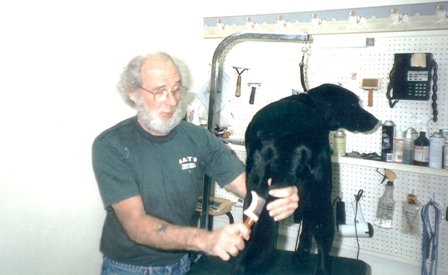 Gary's Professional Dog Grooming - Gary Jettner grooming a dog
